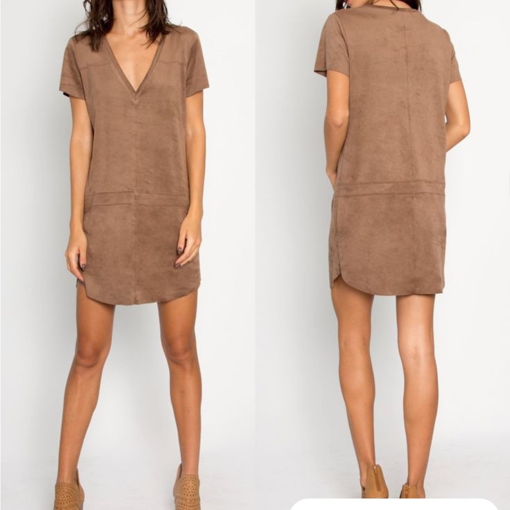 Lavender Brown Tan Mini Dress